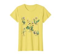 Plantes de Jardin aux Couleurs Pastel pour Les Amoureux de la Nature T-Shirt, Femme, Citron, S