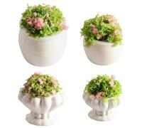 Plantes de Maison de poupée Ensemble 4 Plantes Miniatures pour Maison poupée à l'échelle 1:12 avec des détails réalistes Mini pour Jardin fées décor Terrarium