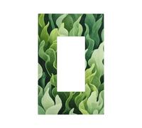 Plantes de mer vertes avec lignes ondulées - Plaque murale à bascule simple - Décoration pour la maison, la cuisine, la salle de bain