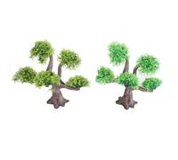 Plantes de Poisson artificielles Plantes réalistes décorations d'aquarium vibrantes pour Le Poisson-Aquarium Enrichment PVC Plastique 10.63x9.06x8.66 Pouces 2 pcs (Vert + Vert)