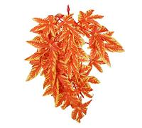 Plantes de reptiles artificielles, feuilles suspendues en plastique réalistes, décoration avec ventouse pour reptiles, terrarium, aquarium, rehausseur d'habitat vibrant, plastique (T-007 Orange)
