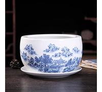 Plantes en céramique peintes à la Main Pot de Fleur de Style Chinois Utilisation de Jardin extérieur intérieur avec Vase à bac d'égouttement Spécialité de Pot de Fleur Classique Chinois