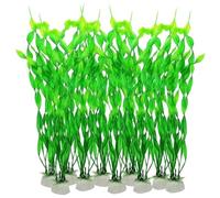 Plantes en plastique, 10pcs / emballages plantes aquariums artificielles, aquarium de 12 pouces avec base en pierre, aquarium réaliste avec faible entretien pour bol à poisson, réservoir ou tropical