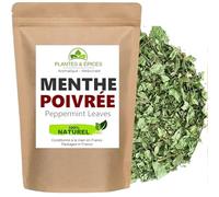 Plantes & Epices - Feuilles de Menthe Poivrée Séchées 100% Naturel | Infusion Tisane Digestive, Thé Glacé, Cuisine, Sorbet, Taboulé | Sachet Biodégradable Refermable (100g)