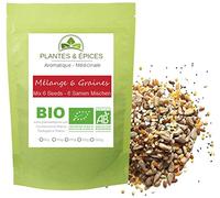 Plantes & Epices - Mélanger Boulanger BIO, 6 graines (Pavot, lin, millet, tournesol, sésame) - Sachet Fraîcheur Biodégradable Refermable (250g)