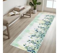 Plantes et Fleurs Aquarelle, Feuilles Tapis de Couloir Lavable 60x240 cm Paillasson Interieur Entree Fleurs Naturelles Doux Tapis Passage pour Entrée Cuisine Chambre à Coucher Launtry D'ailleurs