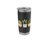 Plantes heureuses Kawaii en pots - Plante d'intérieur Gobelet isotherme en acier inoxydable double paroi