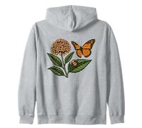 Plantes indigènes Monarque Papillon Asclépiade Graphique Jardin Sauvage Sweat à Capuche