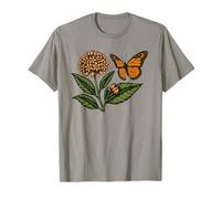 Plantes indigènes Monarque Papillon Asclépiade Graphique Jardin Sauvage T-Shirt