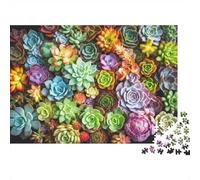 Plantes juteuses Casse-tête 1000 Pièces avec Clic Parfait, Puzzle d'art énigme De Compétence Logique pour Une Activité Zen, Puzzle Cadeau d'anniversaire 70x50cm/1000pcs
