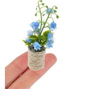 Plantes miniatures en pot de jacinthe bleue - Échelle 1:12 - Panier de fleurs artificielles pour décoration de maison de poupée, jardin féérique, micro paysage, décoration d'intérieur de voiture et
