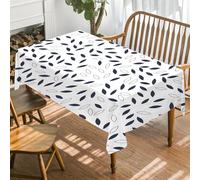 Plantes Minimalistes de Luxe Nappe Carrée Anti Tache et Imperméable, Nappe de Table Minimaliste, Nappes Polyester Blanc 180x180cm, Résistante et Lavable Pour Fête, Cuisine, Salon et Jardin -AAc22