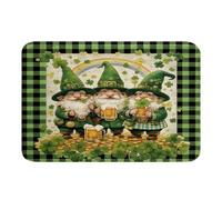 Plantes Printanières À Carreaux Géométriques Verts Et Noirs pour La Saint-Patrick Tapis Intérieur Entree Fin Tapis D'Entrée Intérieur Retro Tapis pour Entrée pour Salons 40x60Cm