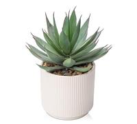 Plantes succulentes artificielles dans un pot en céramique - Agave Shaka Zulu - Décoration d'intérieur - Pour salon, table, étagère, salle de bain, bureau, cuisine
