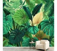 Plantes Tropicales Papier Peint Panoramique, Monstera Feuille Bananier Feuille Palmier Fresque Murale Intissé 350 x 256 cm - Papier Peint Photo Mural Décoratif pour Salon Chambre d'Enfants Restaurant
