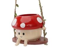 Planteur à Face Swing de Champignons, Pot de Fleur Suspendu Ludique pour Décoration Plafond Mural, Jardinière Têtes Fleurs Mignonnes 5,6 X 3,9 Pouces, Décoration Compacte pour Le Jardin et la Maison