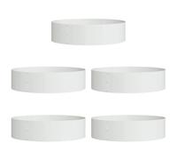 Planteur cylindrique Lot de 5, Boîte de Plantation, Convient pour Cultiver Fleurs, Végétaux, Herbes, Plantes Grasses, 80 x 80 x 20 cm Blanc Métal