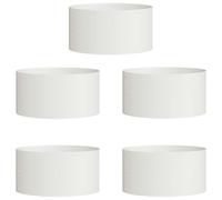 Planteur cylindrique Lot de 5, Boîte de Plantation, Convient pour Cultiver Fleurs, Végétaux, Herbes, Plantes Grasses, 40 x 40 x 20 cm Blanc Métal