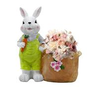 Planteur de lapin mignon planteur - Pot de lapin de Pâques, 20 cm / 7,8 pouces Décoration de Pâques Mottes de jardin, récipient de fleurs de printemps pour décoration de maison de campagne