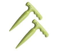 Planteur de semences manuel pour une utilisation debout, Green Grass | Dibber de jardin avec poignée en plastique pour semer, transplanter, planter et enlever les semis, travaux de jardin à