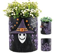 Planteur Gothique squelettique, planteur d'halloween, résine de Motif de sorcière effrayante avec Trou Drainage pour décoration d'art extérieur et Maison 6, 3 Pouces