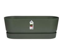 Elho Planteur pour extérieur Greenville Long 50 - Plastique 100% recyclé - Ø49 x H18 cm Vert