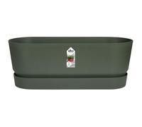 Elho Greenville Long 50 - Planteur pour Extérieur - Plastique 100% recyclé - Ø 49.0 x H 18.0 cm - Vert/Leaf Green