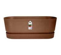 Planteur Ovale Greenville - Plastique - Ø70 - Blanc Marron