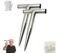 Planteuse En Acier Inoxydable, 2026 Nouvelle Planteuse À Main Pour Semis, Planteuse De Bulbes Et Outil De Plantation, Planteuse À Poignée En T Pour Tulipes, Jonquilles Et Semis De Légumes (S+L)