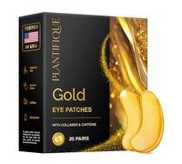 PLANTIFIQUE 24k Gold Skincare Patch Yeux Anti Poche Cernes | Masque Visage Collagene Hydratant | Contour Yeux Femme et AntiCerne Homme | Soin Visage Anti Rides | 20 Paires