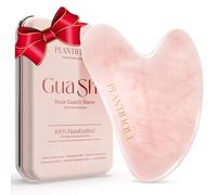 PLANTIFIQUE Gua Sha Visage et Corps en Pierre Véritable de Quartz Rose | Outil de Massage Facial | Idée Cadeau Anti-Âge pour Femme | Guasha Visage Yeux Cou Pieds | Masseur pour le Soin du Corps