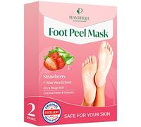 PLANTIFIQUE Masque Pied Peeling Fraise 2 PAIRES | Chaussette Exfoliante Pieds très Secs et Abîmés | Gommage Callus Soin Peau Morte | Foot Peel Mask