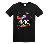 PLANT'ISM Men's Summer T-Shirt Avicii So Excited Men's T-Shir Black L