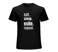 PLANT'ISM Path of Exile Action Games Power Dark 2021 T-Shirt Eat, Sleep, Exile, Repea Cotton for Men Black XXL
