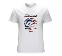 PLANT'ISM T-Shirt Buell Skull American Flag Xb White L