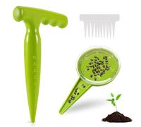 Plantoir à Bulbes,Outil Creuser Trou Terre,2pcs Outil Jardinage,10pcs Etiquette Potager,avec Échelle de Mesure pour Une Plantation Précise,Outil de Jardinage des Légumes et des Fleurs