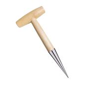 Plantoir à main avec poignée en bois et acier inoxydable - Outil de jardinage - Perforatrice à bulbes