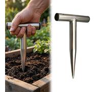 Plantoir à main robuste en acier inoxydable pour tulipes et jonquilles, pelle à trou avec poignée en T pour semer des bulbes, pour jardiniers (grand)