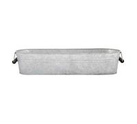 Esschert Design Jardinière ovale Fallen Fruits – Bac en zinc vieilli 8,1 l gris