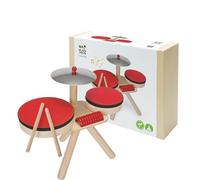 PlanToys Batterie Enfant en Bois - Tambour Musical avec 2 Baguettes - Jouet d’Éveil Musical pour Enfants 1+ An - Jouet Écologique et Durable