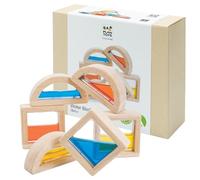 PlanToys Blocs d'eau en Bois - 6 Blocs avec 3 Couleurs d'eau - Jouet Théorie des Couleurs 3+ Ans - Bois Naturel sans Produits Chimiques