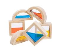 PlanToys Blocs d'eau en Bois - 6 Blocs avec 3 Couleurs d'eau - Jouet Théorie des Couleurs 3+ Ans - Bois Naturel sans Produits Chimiques