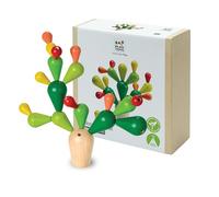 PlanToys Cactus Équilibrant - Jouet de Motricité Coloré en Bois 3+ Ans - Jeu de Construction pour 1 à 4 Joueurs avec Socle et 18 Branches, Wood