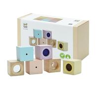 Plan Toys Jouet en bois – 6 blocs hochets sensoriels pastel
