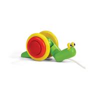 PlanToys Jouet à Tirer Escargot - Animaux à Tirer en Bois dès 1 An - Escargot en Bois Durable - Jouet Éducatif pour Bébé