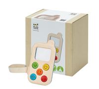 PlanToys Mon Premier Téléphone - Téléphone en Bois pour Enfant avec Écran Loupe et Dragonne - Jouet Écologique 1+ An