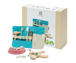 PlanToys Set de Dentiste Enfant - Instruments de Dentiste en Bois avec Trousse de Rangement - Jouet de Dentiste 3+ Ans
