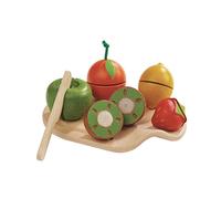 PlanToys Set de Fruits en Bois 7 Pièces - Accessoires Cuisine Enfant - Fruits à Découper avec Système Velcro - Jouet en Bois