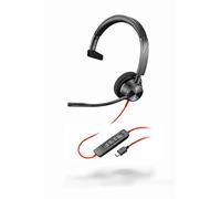 Plantronics - Blackwire 3310 USB-C (Poly) - Micro-casque filaire monaural avec micro-perche - USB-C pour connexion à un PC et/ou Mac - Compatible avec Teams (certifié), Zoom et bien plus encore