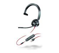 Plantronics - Blackwire 3315 Casque Filaire à Une Oreille (Mono) USB-A avec Micro Perche (Poly) - Se connecte à PC/Mac Via USB-A ou Mobile/Tablette Via connecteur 3,5 mm - Fonctionne avec Les équipes